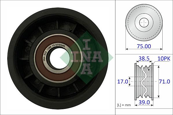 INA 532 1086 10 - Galoppino/Guidacinghia, Cinghia Poly-V www.autoricambit.com