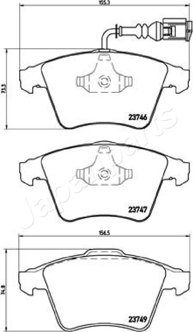 Japanparts PA-0947AF - Kit pastiglie freno, Freno a disco www.autoricambit.com