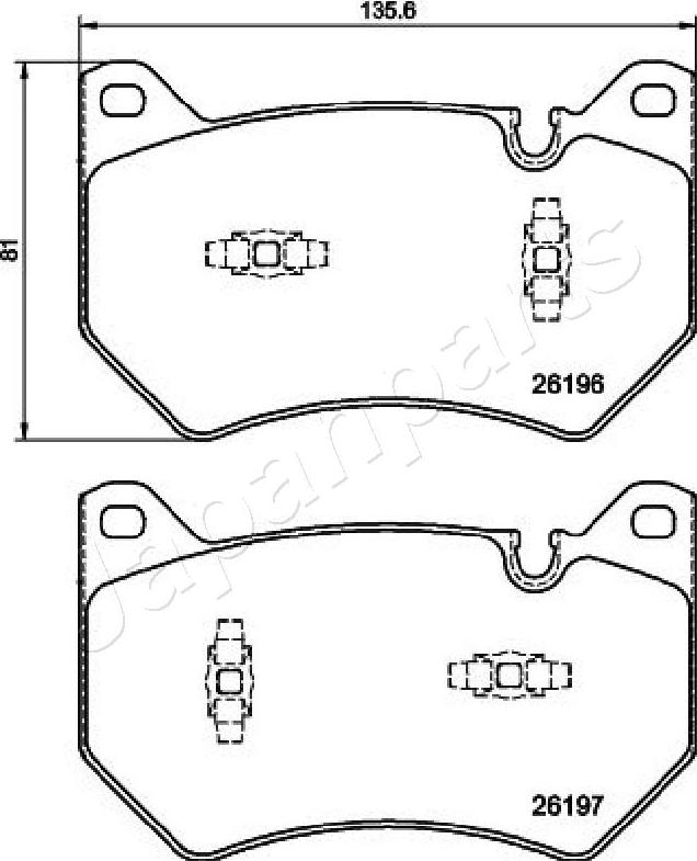 Japanparts PA-0963AF - Kit pastiglie freno, Freno a disco www.autoricambit.com