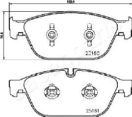 Japanparts PA-0930AF - Kit pastiglie freno, Freno a disco www.autoricambit.com