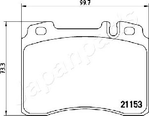 Japanparts PA-0505AF - Kit pastiglie freno, Freno a disco www.autoricambit.com