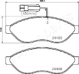 Japanparts PA-0655AF - Kit pastiglie freno, Freno a disco www.autoricambit.com