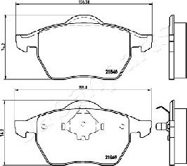 Japanparts PA-0312AF - Kit pastiglie freno, Freno a disco www.autoricambit.com