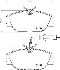 Japanparts PA-0242AF - Kit pastiglie freno, Freno a disco www.autoricambit.com