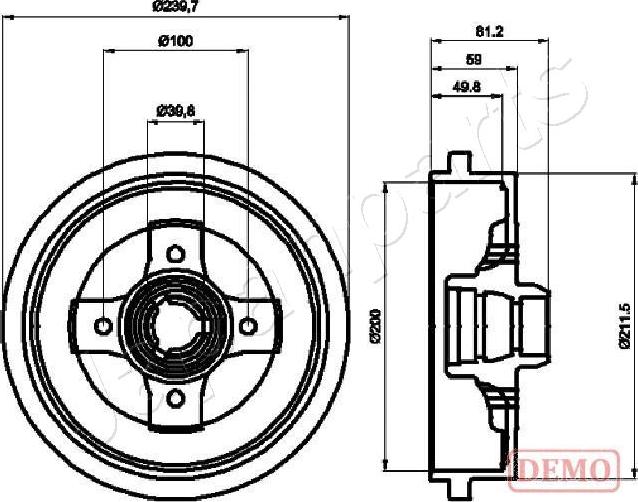 Japanparts TA-0909C - Tamburo freno www.autoricambit.com