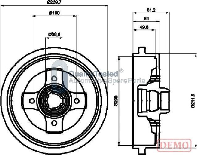 Japanparts TA0909JM - Tamburo freno www.autoricambit.com