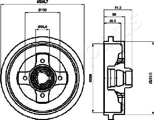 Japanparts TA-0909 - Tamburo freno www.autoricambit.com