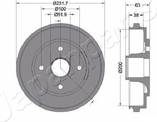 Japanparts TA-0401C - Tamburo freno www.autoricambit.com