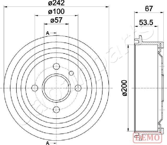 Japanparts TA-0402C - Tamburo freno www.autoricambit.com