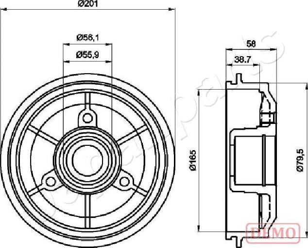 Japanparts TA-0607C - Tamburo freno www.autoricambit.com