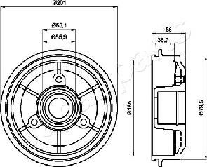 Japanparts TA-0607 - Tamburo freno www.autoricambit.com