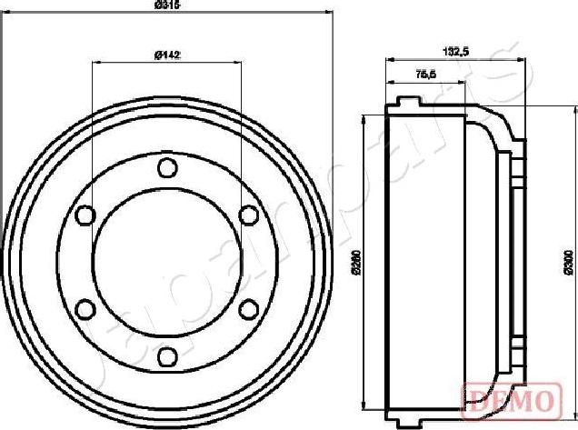 Japanparts TA-0317C - Tamburo freno www.autoricambit.com