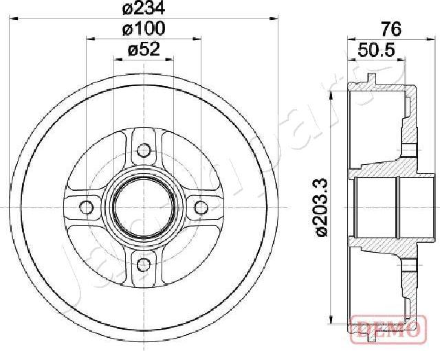 Japanparts TA-0704C - Tamburo freno www.autoricambit.com