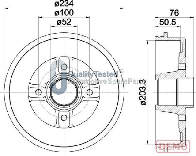 Japanparts TA0704JM - Tamburo freno www.autoricambit.com