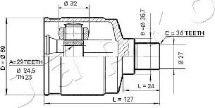 Japko 62W20 - Kit giunti, Semiasse www.autoricambit.com