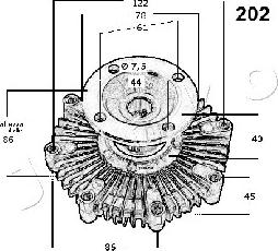 Japko 36202 - Giunto di collegamento, Ventilatore radiatore www.autoricambit.com