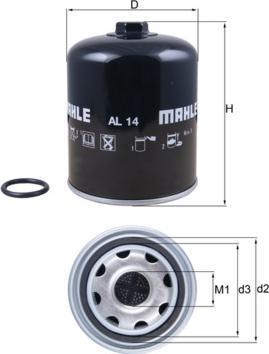 KNECHT AL 14 - Cartuccia essiccatore aria, Imp. aria compressa www.autoricambit.com