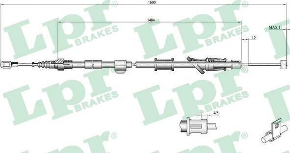 LPR C0920B - Cavo comando, Freno stazionamento www.autoricambit.com