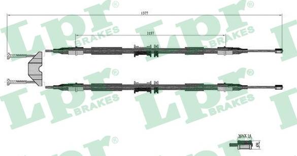 LPR C0595B - Cavo comando, Freno stazionamento www.autoricambit.com