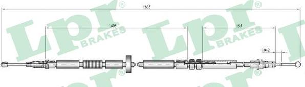 LPR C0052B - Cavo comando, Freno stazionamento www.autoricambit.com