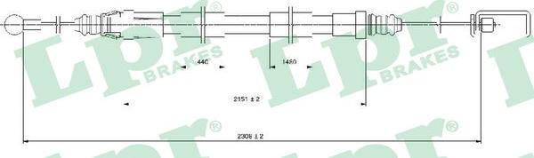 LPR C0129B - Cavo comando, Freno stazionamento www.autoricambit.com