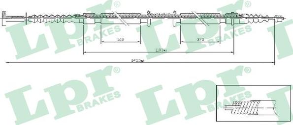 LPR C1238B - Cavo comando, Freno stazionamento www.autoricambit.com