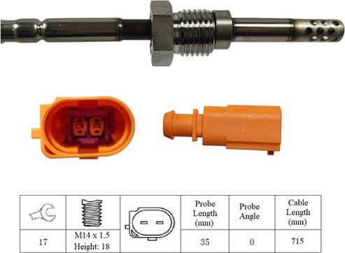 LUCAS LGS6033 - Sensore, Temperatura gas scarico www.autoricambit.com