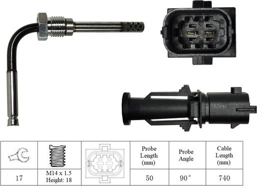 LUCAS LGS6070 - Sensore, Temperatura gas scarico www.autoricambit.com