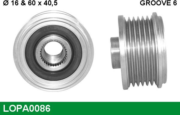 LUCAS LOPA0086 - Puleggia cinghia, Alternatore www.autoricambit.com