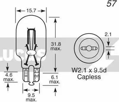 Lucas Electrical LLB921A - Lampadina, Luce di lettura www.autoricambit.com