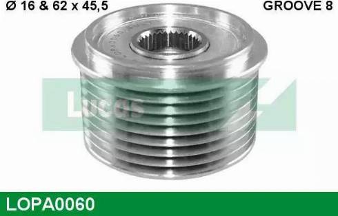 Lucas Engine Drive LOPA0060 - Puleggia cinghia, Alternatore www.autoricambit.com