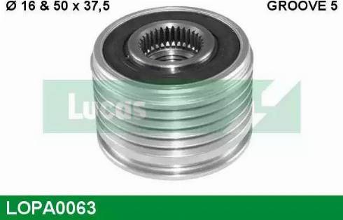 Lucas Engine Drive LOPA0063 - Puleggia cinghia, Alternatore www.autoricambit.com