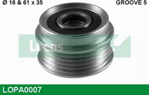 Lucas Engine Drive LOPA0007 - Puleggia cinghia, Alternatore www.autoricambit.com