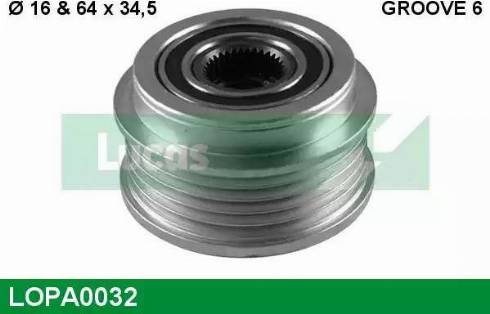 Lucas Engine Drive LOPA0032 - Puleggia cinghia, Alternatore www.autoricambit.com