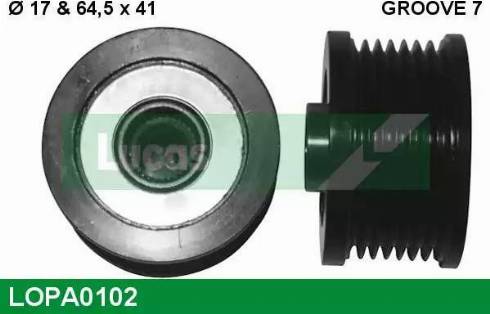 Lucas Engine Drive LOPA0102 - Puleggia cinghia, Alternatore www.autoricambit.com