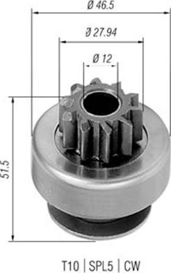 Magneti Marelli 940113020424 - Pignone, Motorino d'avviamento www.autoricambit.com