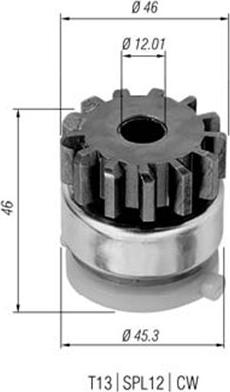 Magneti Marelli 940113020294 - Pignone, Motorino d'avviamento www.autoricambit.com