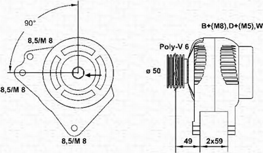 Magneti Marelli 943346001010 - Puleggia cinghia, Alternatore www.autoricambit.com