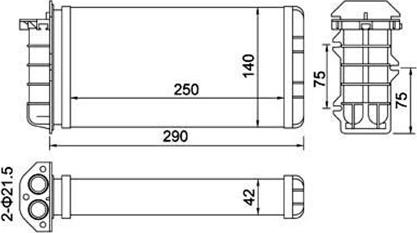 Magneti Marelli 359000300950 - Scambiatore calore, Riscaldamento abitacolo www.autoricambit.com