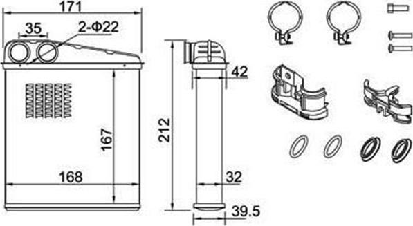 Magneti Marelli 359000302060 - Scambiatore calore, Riscaldamento abitacolo www.autoricambit.com