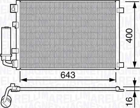 Magneti Marelli 350203670000 - Condensatore, Climatizzatore www.autoricambit.com