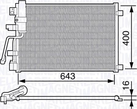 Magneti Marelli 350203671000 - Condensatore, Climatizzatore www.autoricambit.com