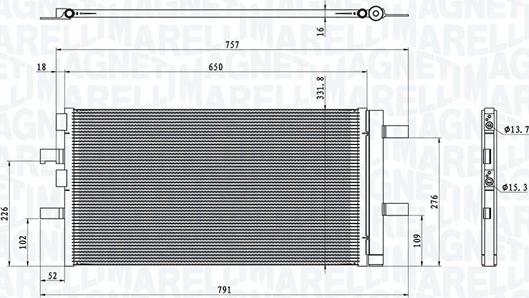 Magneti Marelli 350203100300 - Condensatore, Climatizzatore www.autoricambit.com