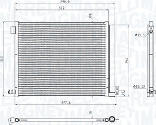 Magneti Marelli 350203101400 - Condensatore, Climatizzatore www.autoricambit.com