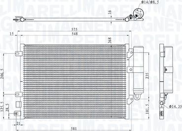 Magneti Marelli 350203893000 - Condensatore, Climatizzatore www.autoricambit.com