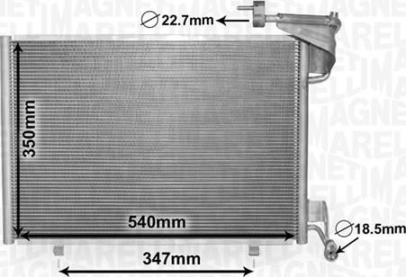 Magneti Marelli 350203870000 - Condensatore, Climatizzatore www.autoricambit.com