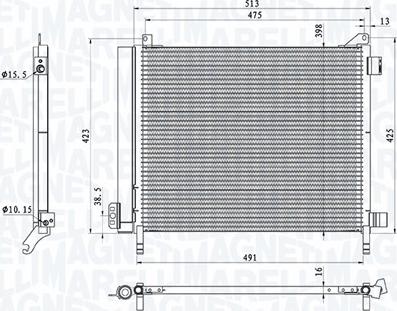 Magneti Marelli 350203793000 - Condensatore, Climatizzatore www.autoricambit.com