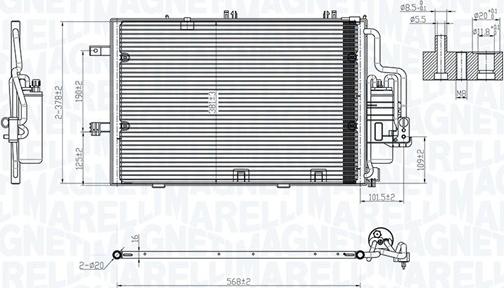 Magneti Marelli 350203770000 - Condensatore, Climatizzatore www.autoricambit.com