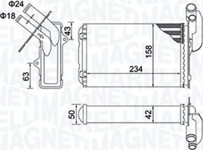 Magneti Marelli 350218405000 - Scambiatore calore, Riscaldamento abitacolo www.autoricambit.com