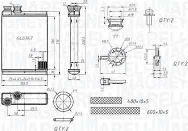 Magneti Marelli 350218486000 - Scambiatore calore, Riscaldamento abitacolo www.autoricambit.com